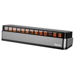 SUPORT numar de telefon parbriz Baseus, functie de inchidere si deschidere prin apasare, sase seturi de numere incluse, gri "ACN