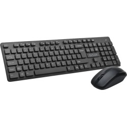 Kit TASTATURA si Mouse DELUX, "KA150+M136GX", wireless, 104 taste format standard, mouse , 3/1 butoane, negru, "KA150G" (timbru 