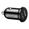 INCARCATOR auto Baseus Grain Pro, 2 x USB (USB1 Output 5V/2.4A, USB2 Output: 5V/2.4A) pt. bricheta auto, black "CCALLP-01" (timb