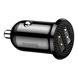 INCARCATOR auto Baseus Grain Pro, 2 x USB (USB1 Output 5V/2.4A, USB2 Output: 5V/2.4A) pt. bricheta auto, black "CCALLP-01" (timb