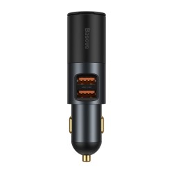 INCARCATOR auto Baseus Share Together, 2 x USB Output 5V/3A, 1 x bricheta auto, total output 120W, pt. bricheta auto, gri "CCBT-