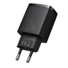 INCARCATOR retea Baseus Compact, Quick Charge 20W, 1 x USB Type-C 5V/3A max, 1 x USB 5V/3A, negru "CCXJ-B01" (timbru verde 0.18 