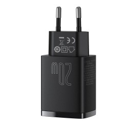 INCARCATOR retea Baseus Compact, Quick Charge 20W, 1 x USB Type-C 5V/3A max, 1 x USB 5V/3A, negru "CCXJ-B01" (timbru verde 0.18 