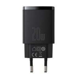 INCARCATOR retea Baseus Compact, Quick Charge 20W, 1 x USB Type-C 5V/3A max, 1 x USB 5V/3A, negru "CCXJ-B01" (timbru verde 0.18 