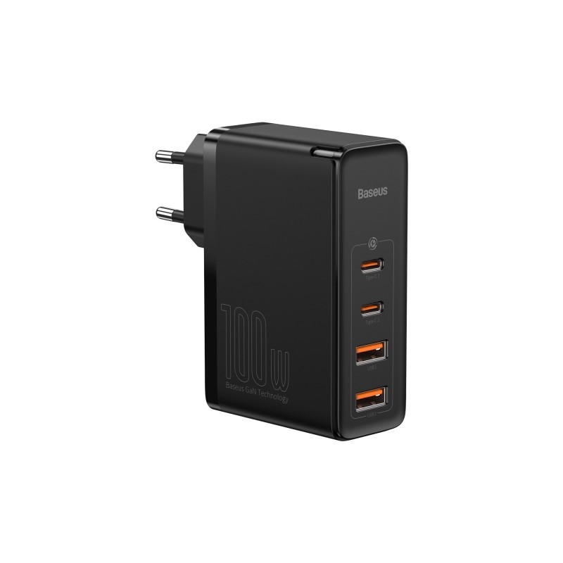 INCARCATOR retea Baseus GaN2 Pro, Quick Charge 3.0 100W, 2 x USB Type-C 5V/3A max, 2 x USB 5V/3A max, negru "CCGAN2P-L01" (timbr