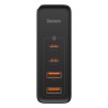 INCARCATOR retea Baseus GaN2 Pro, Quick Charge 3.0 100W, 2 x USB Type-C 5V/3A max, 2 x USB 5V/3A max, negru "CCGAN2P-L01" (timbr