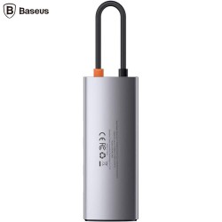DOCKING Station Baseus Metal Gleam,conec PC USB-C, USB 3.0x3, RJ-45 Gigabit LANx1, USB-Cx1 PD 100W 5V/9V/14.5V/20V 5A (Max.), HD