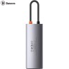 DOCKING Station Baseus Metal Gleam,conec PC USB-C, USB 3.0x3, RJ-45 Gigabit LANx1, USB-Cx1 PD 100W 5V/9V/14.5V/20V 5A (Max.), HD