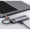 DOCKING Station Baseus Metal Gleam,conec PC USB-C, USB 3.0x3, RJ-45 Gigabit LANx1, USB-Cx1 PD 100W 5V/9V/14.5V/20V 5A (Max.), HD