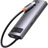 DOCKING Station Baseus Metal Gleam,conec PC USB-C, USB 3.0x3, RJ-45 Gigabit LANx1, USB-Cx1 PD 100W 5V/9V/14.5V/20V 5A (Max.), HD