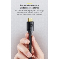 CABLU video Baseus High Definition, HDMI (T) la HDMI (T), versiunea 2.1, rezolutie maxima 8K UHD (7680 x 4320) la 60 Hz, conecto