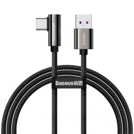 CABLU alimentare si date Baseus Legend Elbow, Fast Charging Data Cable pt. smartphone, USB la USB Type-C 66W, braided, 1m, negru