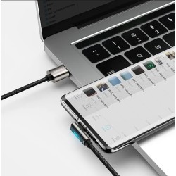 CABLU alimentare si date Baseus Legend Elbow, Fast Charging Data Cable pt. smartphone, USB la USB Type-C 66W, braided, 2m, negru