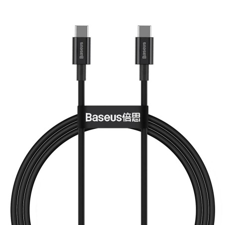 CABLU alimentare si date Baseus Superior, Fast Charging Data Cable pt. smartphone, USB Type-C la USB Type-C 100W, 1m, negru "CAT