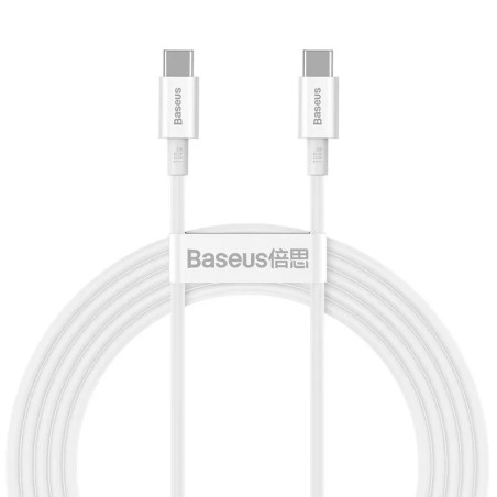 CABLU alimentare si date Baseus Superior, Fast Charging Data Cable pt. smartphone, USB Type-C la USB Type-C 100W, 2m, alb "CATYS