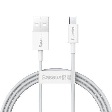 CABLU alimentare si date Baseus Superior, Fast Charging Data Cable pt. smartphone, USB la Micro-USB 2A, 1m, alb "CAMYS-02" (timb