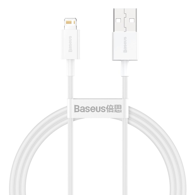 CABLU alimentare si date Baseus Superior, Fast Charging Data Cable pt. smartphone, USB la Lightning Iphone 2.4A, 1m, alb "CALYS-