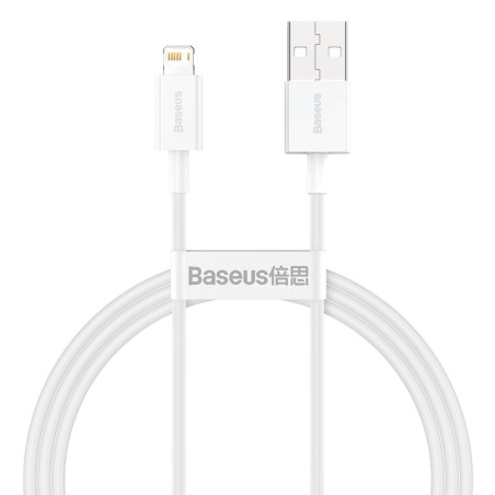 CABLU alimentare si date Baseus Superior, Fast Charging Data Cable pt. smartphone, USB la Lightning Iphone 2.4A, 1m, alb "CALYS-