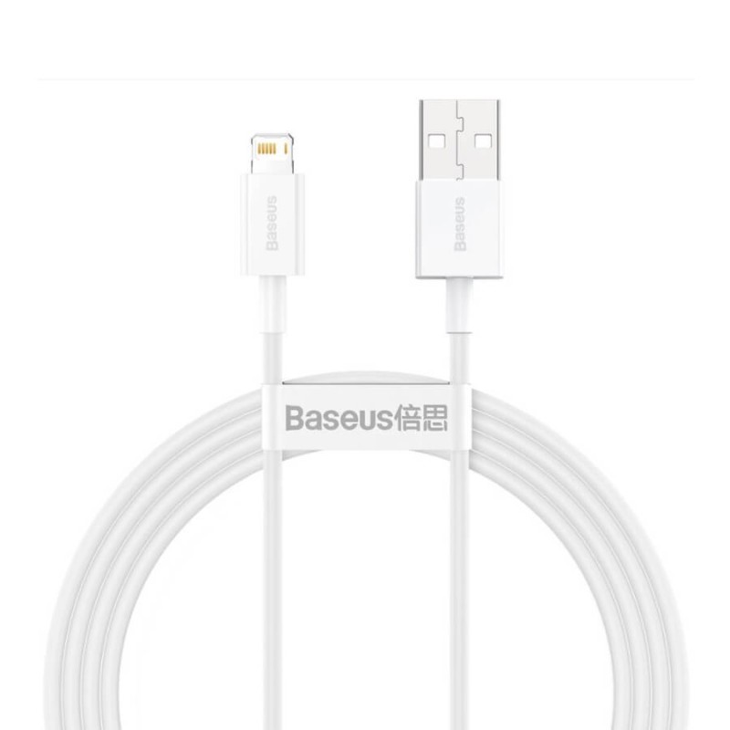 CABLU alimentare si date Baseus Superior, Fast Charging Data Cable pt. smartphone, USB la Lightning Iphone 2.4A, 1.5m, alb "CALY