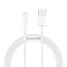 CABLU alimentare si date Baseus Superior, Fast Charging Data Cable pt. smartphone, USB la Lightning Iphone 2.4A, 1.5m, alb "CALY
