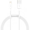 CABLU alimentare si date Baseus Superior, Fast Charging Data Cable pt. smartphone, USB la Lightning Iphone 2.4A, 2m, alb "CALYS-
