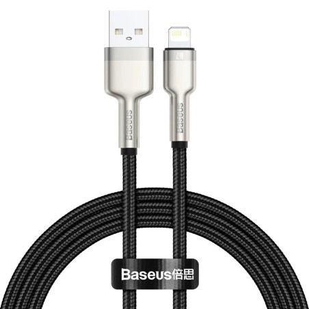 CABLU alimentare si date Baseus Cafule Metal, Fast Charging Data Cable pt. smartphone, USB la Lightning Iphone 2.4A, braided, 1m