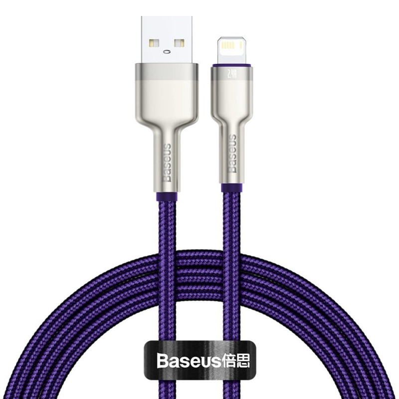 CABLU alimentare si date Baseus Cafule Metal, Fast Charging Data Cable pt. smartphone, USB la Lightning Iphone 2.4A, braided, 1m