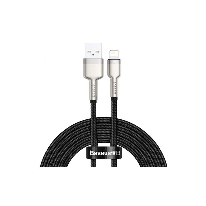 CABLU alimentare si date Baseus Cafule Metal, Fast Charging Data Cable pt. smartphone, USB la Lightning Iphone 2.4A, braided, 2m