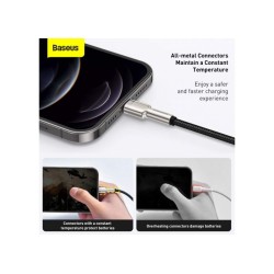 CABLU alimentare si date Baseus Cafule Metal, Fast Charging Data Cable pt. smartphone, USB la Lightning Iphone 2.4A, braided, 2m