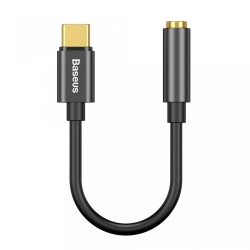 CABLU ADAPTOR Baseus, USB Type-C(T) to Jack 3.5mm(M), lungime 10.5 cm, negru "CATL54-01" (timbru verde 0.08 lei) - 6953156297845