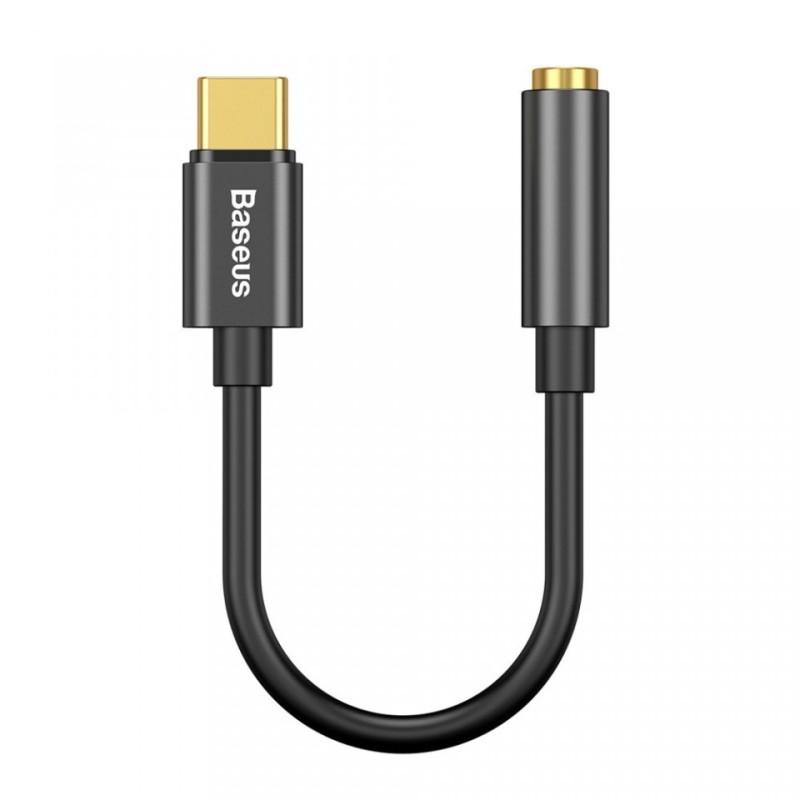 CABLU ADAPTOR Baseus, USB Type-C(T) to Jack 3.5mm(M), lungime 10.5 cm, negru "CATL54-01" (timbru verde 0.08 lei) - 6953156297845