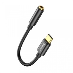 CABLU ADAPTOR Baseus, USB Type-C(T) to Jack 3.5mm(M), lungime 10.5 cm, negru "CATL54-01" (timbru verde 0.08 lei) - 6953156297845