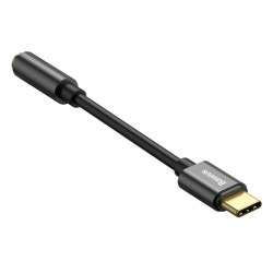 CABLU ADAPTOR Baseus, USB Type-C(T) to Jack 3.5mm(M), lungime 10.5 cm, negru "CATL54-01" (timbru verde 0.08 lei) - 6953156297845