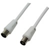 PATCH CORD COAXIAL LOGILINK, RG59, 2.5m, male to female, alb, "CA1061" (timbru verde 0.18 lei)