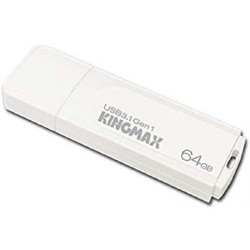 MEMORIE USB 3.2 Gen 1 KINGMAX  64 GB, cu capac, plastic, alb, "KM64GPB07W" (timbru verde 0.03 lei)