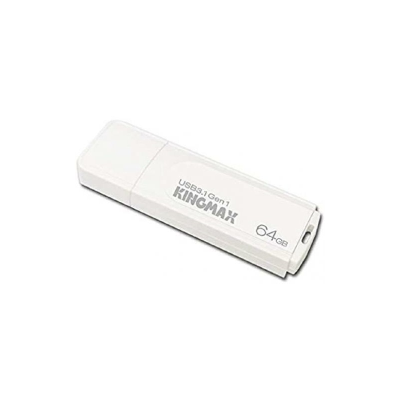 MEMORIE USB 3.2 Gen 1 KINGMAX  64 GB, cu capac, plastic, alb, "KM64GPB07W" (timbru verde 0.03 lei)