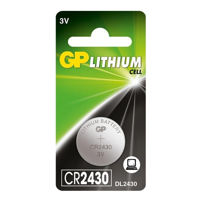 Baterie GP Batteries, butoni (CR2430) 3V lithium, blister 1 buc. " GPCR2430-2C1" "GPPBL2430037" - 945242 (timbru verde 0.01  lei