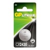 Baterie GP Batteries, butoni (CR2430) 3V lithium, blister 1 buc. " GPCR2430-2C1" "GPPBL2430037" - 945242 (timbru verde 0.01  lei