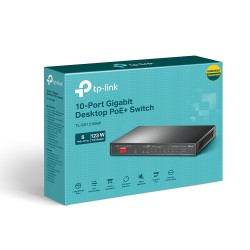 SWITCH TP-LINK 10-Port Gigabit Desktop Switch cu 8-Port PoE+, 123W total power, carcasa metal "TL-SG1210MP" (timbru verde 2 lei)