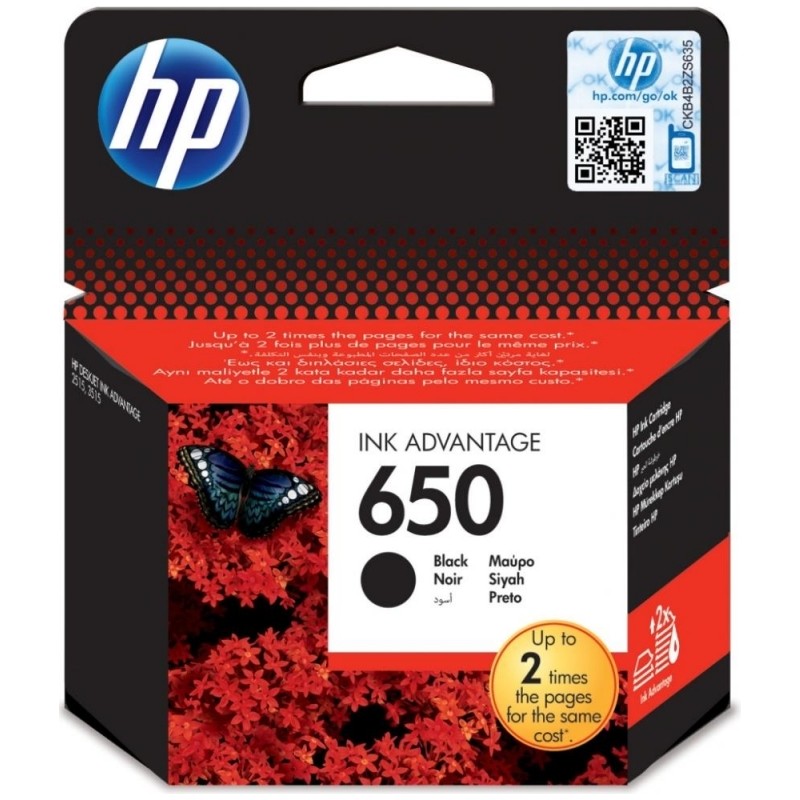 Cartus Cerneala Original HP Black, nr.650, pentru DJ 1015|1515|2515|2545|2645|3515|3545|4515, , (timbru verde 0.15 lei), "CZ101A