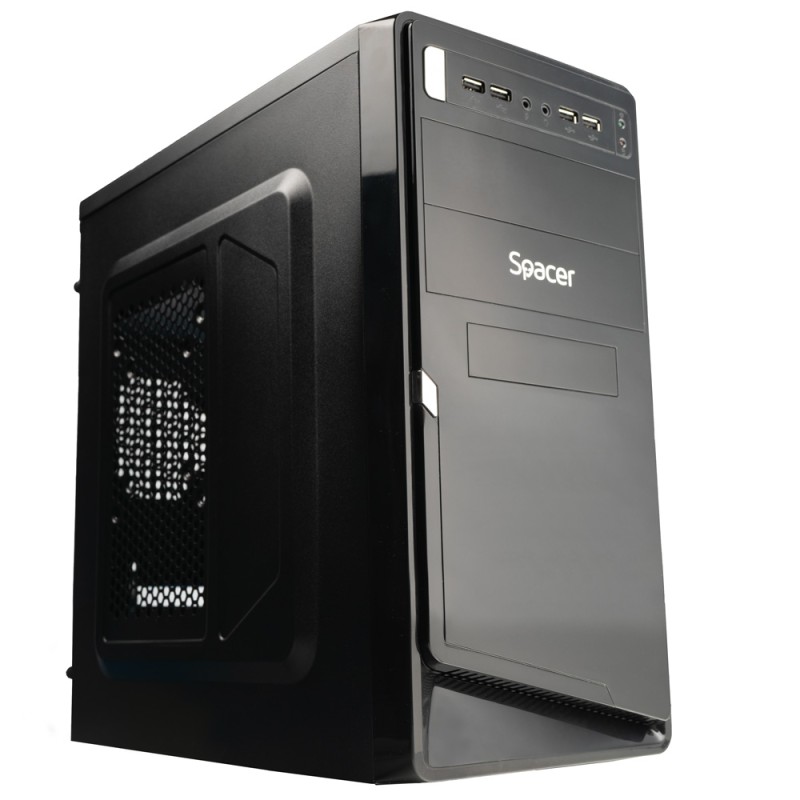 CARCASA SPACER, Mini Tower, mATX, "MOON", 450 (230W for 450 Desktop PC), USB 2.0 x 4, Jack 3.5mm x 2, "SPC-MOON" (timbru verde 0