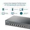 SWITCH TP-LINK  8 porturi 10G carcasa metalica "TL-SX1008" (timbru verde 2 lei)