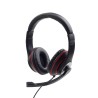 CASTI Gembird, cu fir, standard, utilizare multimedia, call center, microfon pe brat, conectare prin Jack 3.5 mm, red / negru, "
