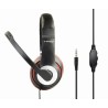 CASTI Gembird, cu fir, standard, utilizare multimedia, call center, microfon pe brat, conectare prin Jack 3.5 mm, red / negru, "