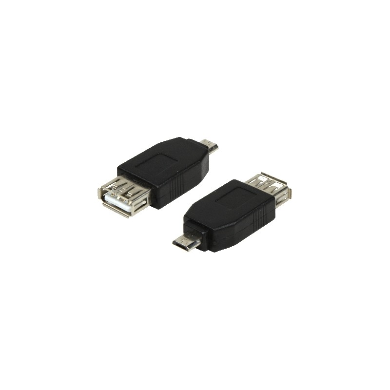 ADAPTOR LOGILINK, pt. smartphone, Micro-USB 2.0 (T) la USB 2.0 (M), negru, "AU0029" (timbru verde 0.08 lei)