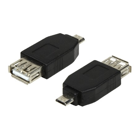 ADAPTOR LOGILINK, pt. smartphone, Micro-USB 2.0 (T) la USB 2.0 (M), negru, "AU0029" (timbru verde 0.08 lei)
