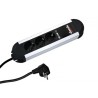 PRELUNGITOR Bachmann, Schuko x 3, conectare prin Schuko (T), cablu 1.75 m, 16 A, protectie copii, negru | argintiu, "331.000" (t