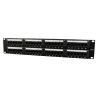PATCH PANEL GEMBIRD 48 porturi, Cat6, 2U pentru rack 19", suport posterior pt. gestionare cabluri, black, "NPP-C648CM-001"