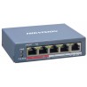 SWITCH. PoE Hikvision, port 10/100 x 4, carcasa metalica, "DS-3E1105P-EI" (timbru verde 2 lei)