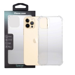 Husa Iphone 12 Pro Max Spacer, grosime 1.5mm, protectie suplimentara antisoc la colturi, material flexibil TPU, transparenta "SP